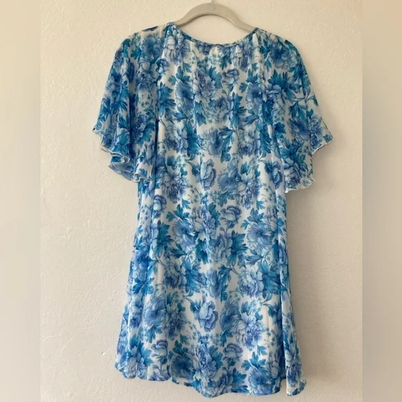 Show Me Your Mumu Juana Tassel Tunic Mini Dress Mother Blues Floral Size Small - Picture 4 of 9